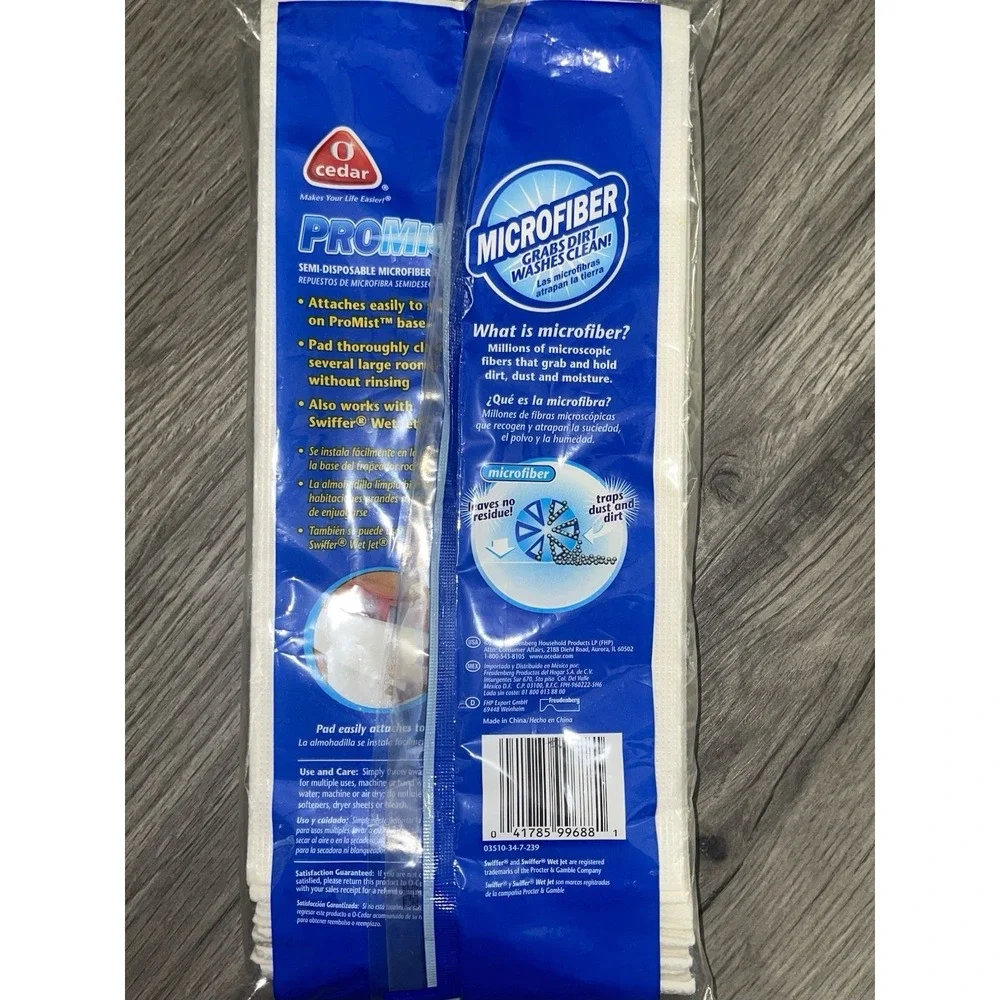 O-Cedar ProMist Microfiber Spray Mop Refill Pads 10ct Disposable‎ New - Sealed